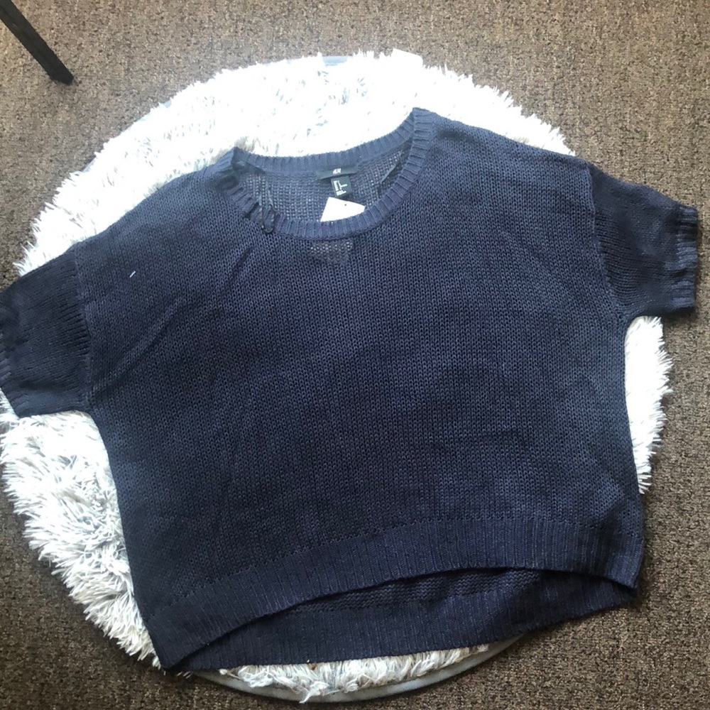 Dark blue knit top
